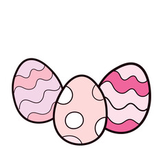 Happy Easter element set of funny rabbit animals, eggs and floral decoration in cute cartoon style. Flat hand drawn icon