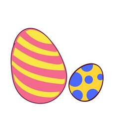 Happy Easter element set of funny rabbit animals, eggs and floral decoration in cute cartoon style. Flat hand drawn icon