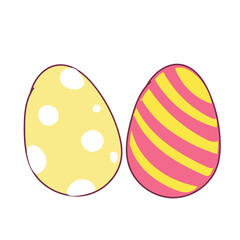 Happy Easter element set of funny rabbit animals, eggs and floral decoration in cute cartoon style. Flat hand drawn icon