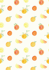Citrus pattern design for summer season, Background Vector illustration for Wallpaper, Fabric Pattern, Table Cloth, Home Textile Design