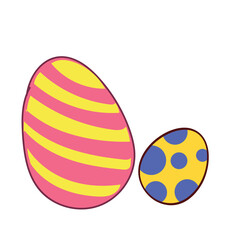 Happy Easter element set of funny rabbit animals, eggs and floral decoration in cute cartoon style. Flat hand drawn icon