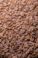 Textura de flocos de aveia inatura em macro