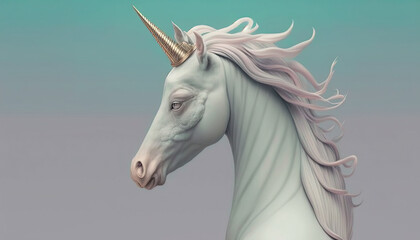Naklejka na ściany i meble Unicorn abstract wallpaper. Soft background with cute mythical horse in Pastel colors generative ai
