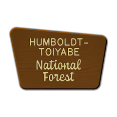 Humboldt-Toiyabe National Forest wood sign illustration on transparent background