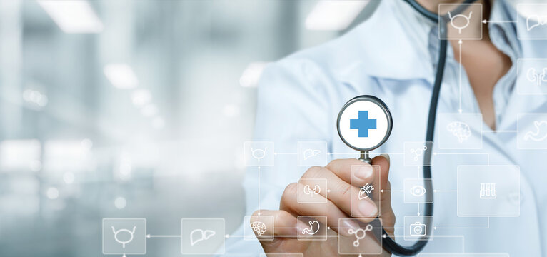 Concept of medical care and diagnostic consultation .