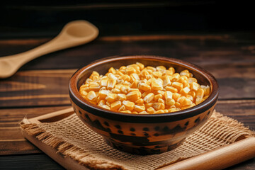 vintage Chinese bowl full of corn kernels
