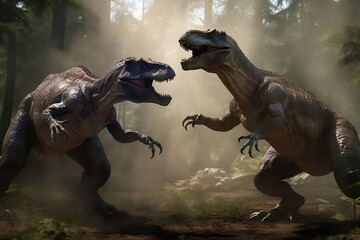 Dinosaur Battle - Ferocious Carnivores Fighting in Prehistoric Times