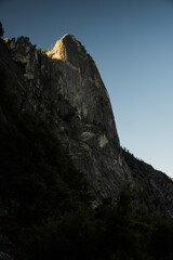Fototapeta na wymiar Sentinel Rock Looms High Over Four Mile Trail In Yosemite
