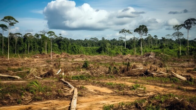 Social issues. Long-term impact of deforestation in a particular area. Generative ai.