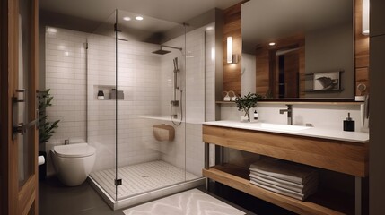 Fototapeta na wymiar a modern bathroom interior,generative AI