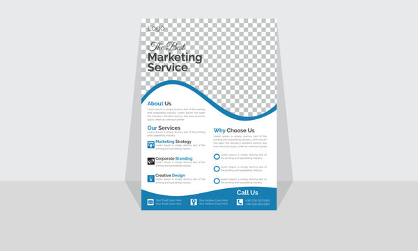 Blue and White Business Flyer Vector Illustration Colorful Gradient Flyer Design Brochure Design Banne Modern Corporate and Creative Flyer Design Template Vertical Name Flyer Simple and Clean 