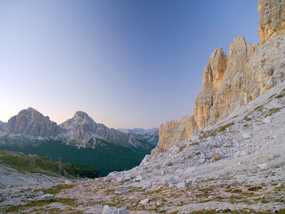 Alpine landscape of Dolomites mountains, Italy, Europe