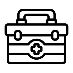 Obraz premium first aid box line icon