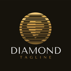 MInimalist line diamond jewellery logo design