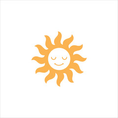Logo design simple smiling sun