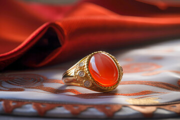 Red agate ring