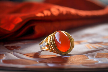 Red agate ring