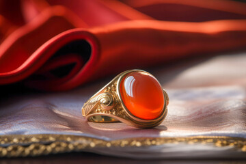 Red agate ring