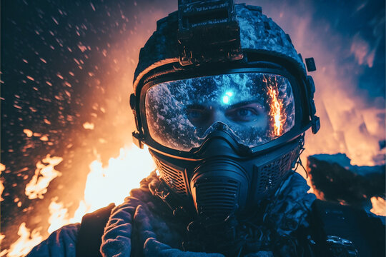 Special Forces soldier, selfie in combat.