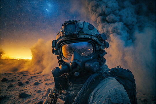 Special Forces soldier, selfie in combat.