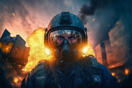Special Forces soldier, selfie in combat, generative AI.