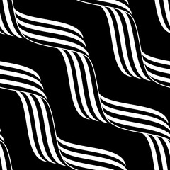 Vector seamless texture. Modern geometric background with ribbons.