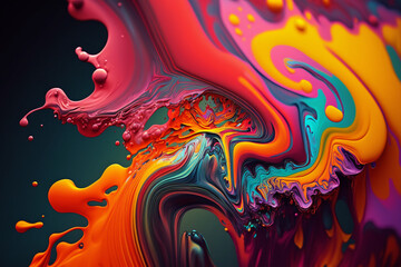 Vibrant Abstract Fluid Art. A Colorful Illustration for Graphic Design Inspiration and Creative Projects.
