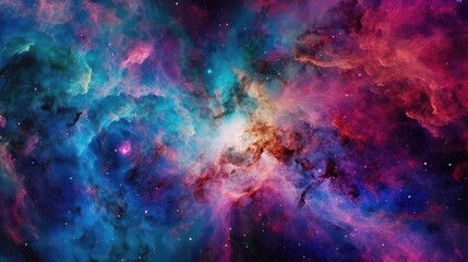 Obraz na płótnie Canvas Beautiful Blue, Purple and Red Galaxy with Stunning Colors – Generative AI