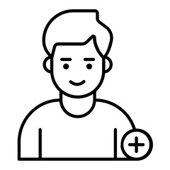 Obraz premium Add User Outline Icon