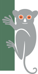 Tarsier logo. Isolated tarsier on white background