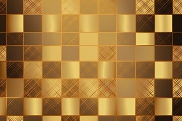 classic black and gold checkered wallpaper pattern. Generative AI