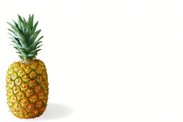 fresh whole pineapple fruit in white background with copy space,selective focus