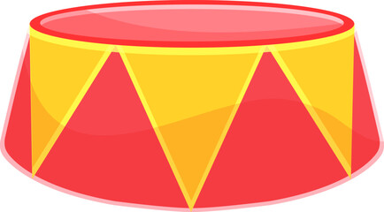 bright vector illustration of a red circus podium, circus accessories, circus equipment © Svetlana Leuto