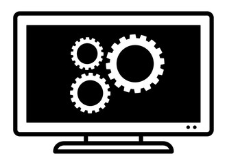 パソコン画面と歯車