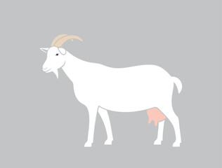 Goat logo. Isolated goat on white background