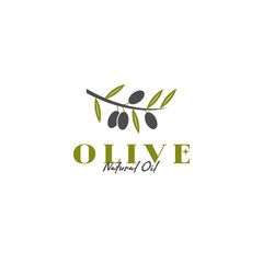 Fototapeta premium Vector leaf and olive oil logo design concept illustration idea