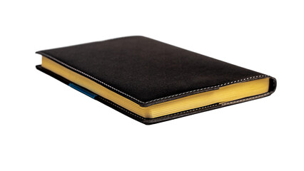 Closed notebook, office notepad isolated on white background. Planner, organizer