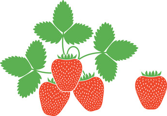 Strawberry logo. Isolated strawberry on white background
