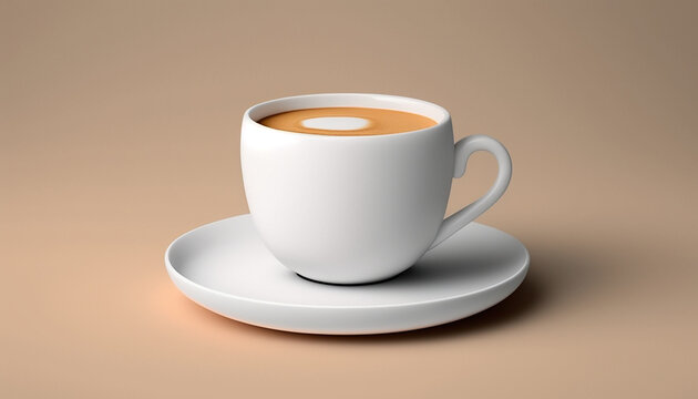Cup of coffee latte minimalism. Generative AI,