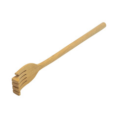 Wood Back Scratcher Bamboo Stick isolated on transparent background