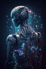 Obraz na płótnie Canvas robot and human. Generative AI,