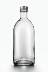 Clear empty gin bottle. Generative AI