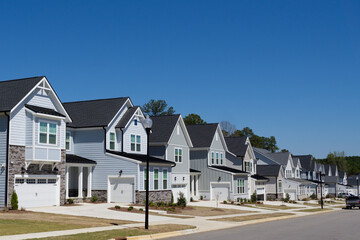 A row of new residential houses

