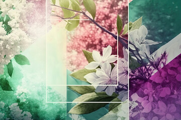 Spring Style Collage Background - Collage Spring Backdrops Wallpaper - Spring Collage Wallpaper created with Generative AI technology 