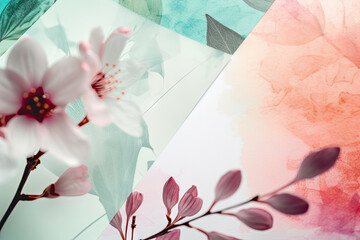 Spring Style Collage Background - Collage Spring Backdrops Wallpaper - Spring Collage Wallpaper created with Generative AI technology 