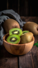 A bowl with kiwi fruits