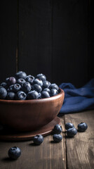 A bowl with blueberries