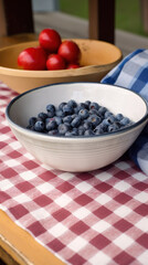 A bowl with blueberries