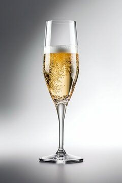 Champagne glass with champagne. Generative AI