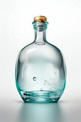 Clear empty gin bottle. Generative AI
